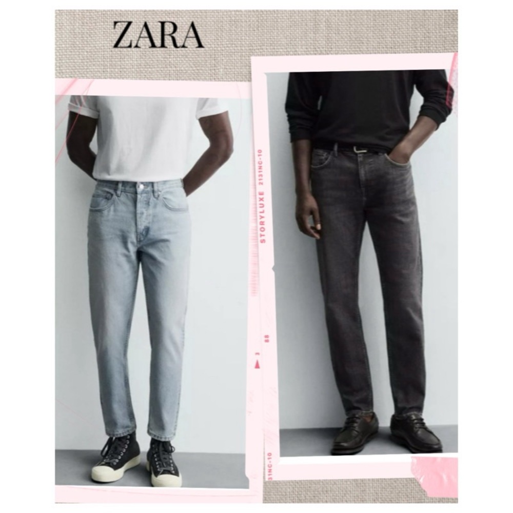 Bundle FLASH SALE Zara Jeans Light Blue & Black Slim Fit Tapered Legs Size 29